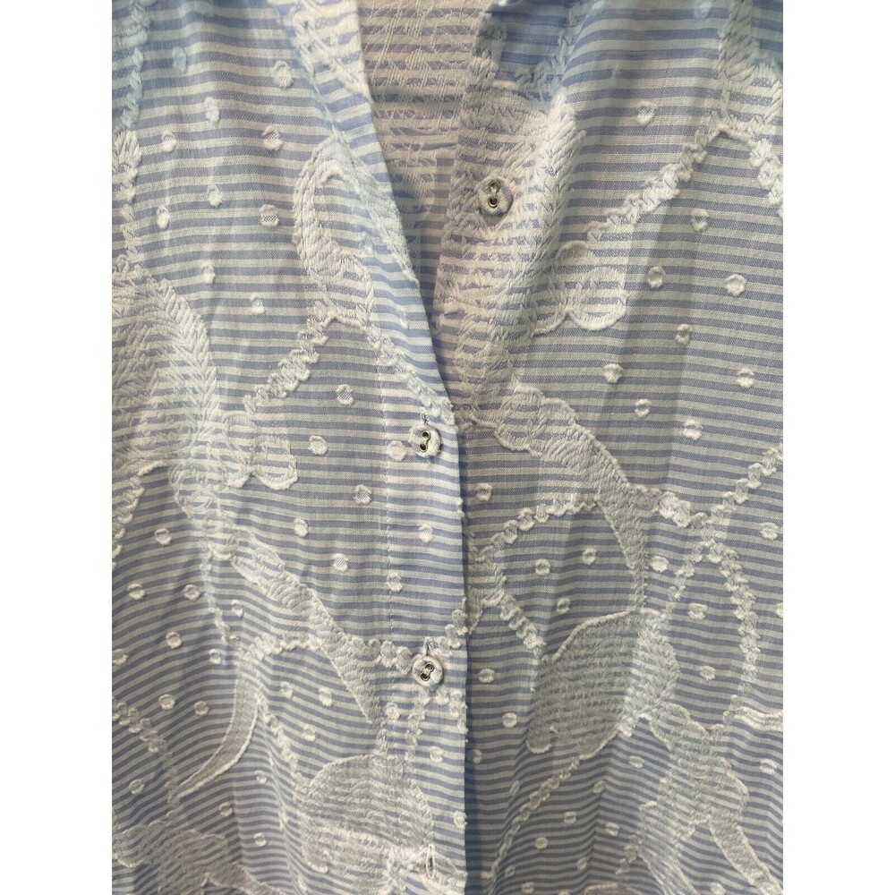 Johnny Was FLORE SEERSUCKER BUTTON DOWN SHIRT Sz XS - Picture 4 of 8